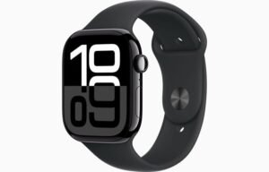 Apple Watch Series 10 Aluminum Aluminum 46 mm 2024 Jet Black Sport Band Black GPS + Cellular - Excellent