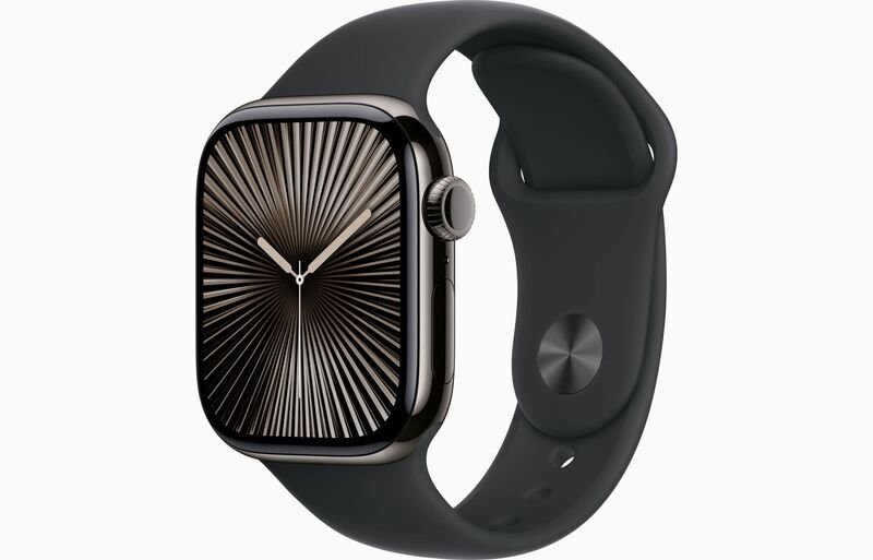 Apple Watch Series 10 Titanium Titanium 42 mm 2024 Slate Sport Band Black GPS + Cellular - Excellent