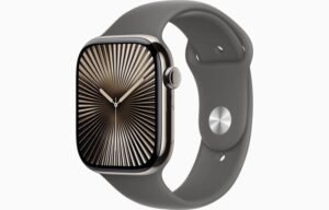 Apple Watch Series 10 Titanium Titanium 46 mm 2024 Natural Sport Band Stone Grey GPS + Cellular - Excellent