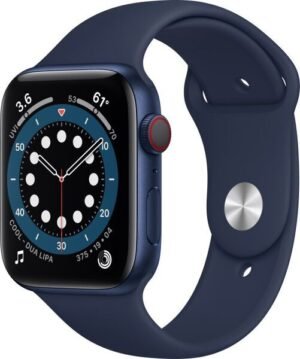 Apple Watch Series 6 Aluminum Aluminum 44 mm 2020 Blue Sport Band Deep Navy GPS + Cellular - Good