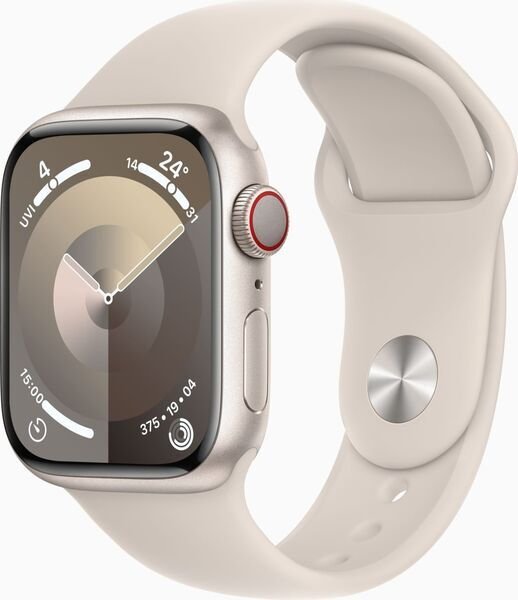 Apple Watch Series 8 Stainless Steel Stainless steel 41 mm 2022 Graphite Sport Band Black GPS + Cellular - Excellent