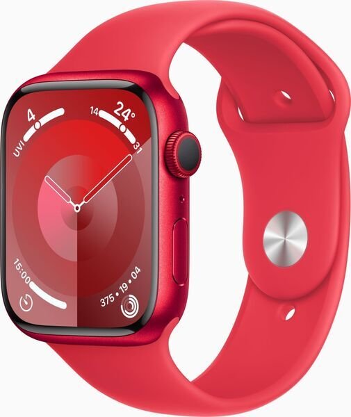 Apple Watch Series 9 Aluminum Aluminum 45 mm 2023 Red Sport Band Red GPS - Very Good